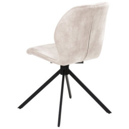 Beliani Set Of 4 Dining Chairs Swivel Morrison Velvet Light Beige - thumbnail 7