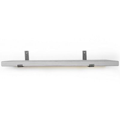 Toolty Rustic Handmade Wall Shelf, Wall Mounted, 80Cm X 22.5Cm Up Design, Antique Gray, Handcrafted Vintage Style - image 1