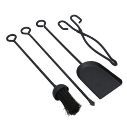 "AB Tools 18"" Loop Brush, Shovel, Tongs & Poker With Bracket Fire Coal Wood Log Burner" - thumbnail 3