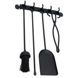 "AB Tools 18"" Loop Brush, Shovel, Tongs & Poker With Bracket Fire Coal Wood Log Burner" - thumbnail 2