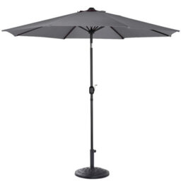 Living And Home 3M Large Rotating Garden Parasol Outdoor Beach Umbrella Patio Sun Shade Crank Tilt With Black Base, Dark Grey - thumbnail 3