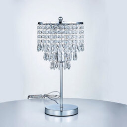 Darphe Exquisite Crystal Table Lamp, 3 Tier Crystal Pendant Table Lamp, Chrome Plated Stainless Steel Lamp Stand - thumbnail 5