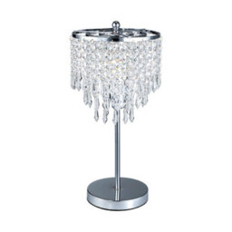 Darphe Exquisite Crystal Table Lamp, 3 Tier Crystal Pendant Table Lamp, Chrome Plated Stainless Steel Lamp Stand - thumbnail 6