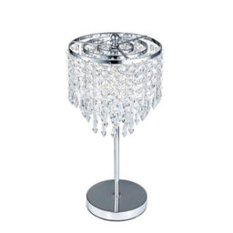 Darphe Exquisite Crystal Table Lamp, 3 Tier Crystal Pendant Table Lamp, Chrome Plated Stainless Steel Lamp Stand - thumbnail 7