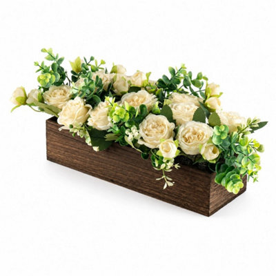 Champagne Artificial Flower Arrangement With Planter Box - image 1