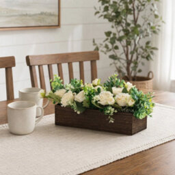 Champagne Artificial Flower Arrangement With Planter Box - thumbnail 3
