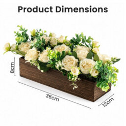 Champagne Artificial Flower Arrangement With Planter Box - thumbnail 2