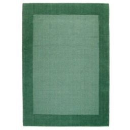 Handmade Luxurious Easy To Clean Modern Wool Bordered Green Plain Wool Living Room & Bedroom Rug-160Cm X 230Cm - thumbnail 6