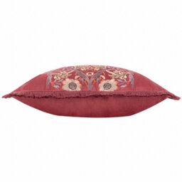 Morris & Co Strawberry Thief Embroidered Velvet Cushion Cover - thumbnail 4