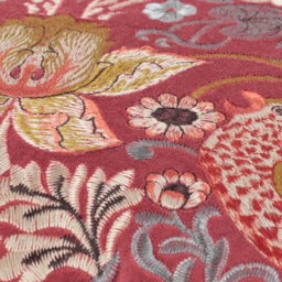 Morris & Co Strawberry Thief Embroidered Velvet Cushion Cover - thumbnail 5