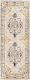 Livabliss Floransa-Vintage Beige Grey Blue Yellow Traditional Boho Living Dining Bedroom Rug 80 X 220 Cm Easy Care, Non Shedding - thumbnail 1