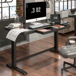 Dellonda Black Electric Adjustable Standing Desk With Usb & Drawer, 1200 X 600mm - thumbnail 2