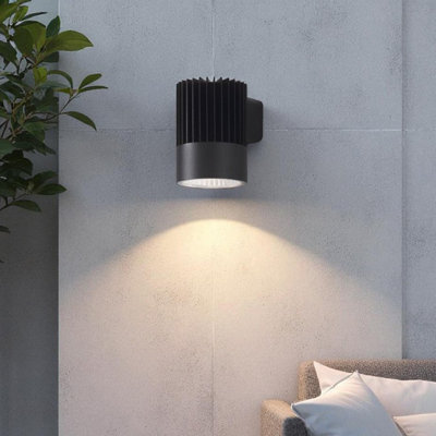 Ultra Beam Lighting Ultrabeam Black 20 Watt Exterior Wall Downlight - Ip65 Rated - 3000K Warm White - 170mm Tall - 1600 Lumens