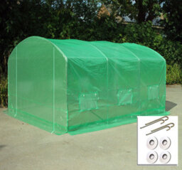 Crocodile Trading 4M X 3.5M + Ground Anchor Kit (13' X 11.5' Approx) Pro Max Green Poly Tunnel - thumbnail 1