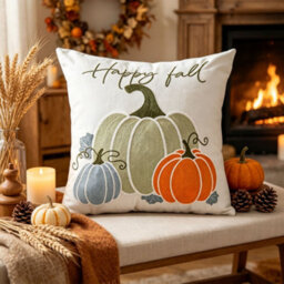 Amorly Embroidery Throw Pillow Cover, 45X45Cm Christmas Decorative Cushion Cover For Sofa Couch, No Pillow Insert - thumbnail 3