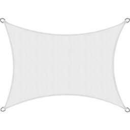 White 2Mx3M Shade Sail For Garden - thumbnail 1