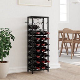 Vidaxl Wine Rack For 27 Bottles Black 34X18X100 Cm Wrought Iron Wine Racks - thumbnail 1