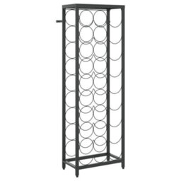 Vidaxl Wine Rack For 27 Bottles Black 34X18X100 Cm Wrought Iron Wine Racks - thumbnail 2