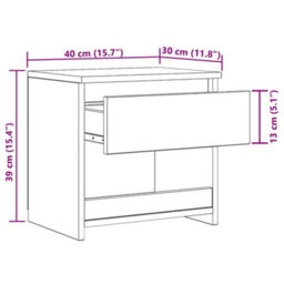 Vidaxl Bedside Cabinets 2 Pcs Concrete Grey 40X30X39 Cm Engineered Wood - thumbnail 3