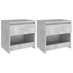 Vidaxl Bedside Cabinets 2 Pcs Concrete Grey 40X30X39 Cm Engineered Wood - thumbnail 1