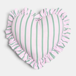 Ohs Stripe Frill Heart Shaped Scatter Cushion Throw Pillow - Pink/green - thumbnail 4