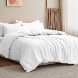 Ameha Plain 3-Piece Duvet  White Quilt Cover Breathable Microfiber Reversible King Set With Pillowcase 230 X 220 Cm - thumbnail 9