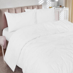 Ameha Plain 3-Piece Duvet  White Quilt Cover Breathable Microfiber Reversible King Set With Pillowcase 230 X 220 Cm - thumbnail 7