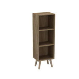 Urbn-Living Urbnliving 80Cm Height 3 Tier Oak Wooden Storage Cube Bookcase Scandinavian Style Pine Legs