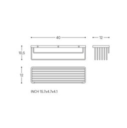 Cosmic Shower Caddy, Shower Basket, 40Cm, Big Capacity,  Silver, Anti-Corrosion, Architect S+ Collection - thumbnail 5