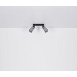 Luminosa Lighting Luminosa Hadera Twin Ceiling Spotlight Matt Black Smoke Glass Shade 2X E27 - thumbnail 8
