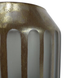 Vanity Living 27.5Cm Coffee Brown And Grey Pleated Glass Vase, Handmade Decorative Vase For Living Room - thumbnail 4