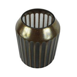 Vanity Living 27.5Cm Coffee Brown And Grey Pleated Glass Vase, Handmade Decorative Vase For Living Room - thumbnail 2
