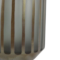 Vanity Living 27.5Cm Coffee Brown And Grey Pleated Glass Vase, Handmade Decorative Vase For Living Room - thumbnail 5