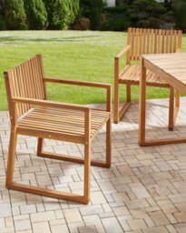 Beliani Set Of 2 Garden Chairs Sassari Ii Certified Acacia Wood Light Brown - thumbnail 2