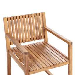 Beliani Set Of 2 Garden Chairs Sassari Ii Certified Acacia Wood Light Brown - thumbnail 7