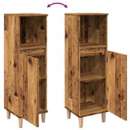 Walplus Bathroom Cabinet Old Wood 30X30X100 Cm Engineered Wood - thumbnail 8