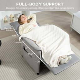 Homcom Electric Reclining Chair W/ Remote, Power Recliner For Elderly, Grey - thumbnail 8
