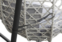 Urbn-Living Tulum Rattan Hanging Egg Chair Swing With Stand Garden Indoor Outdoor & Cushions - Light Grey - thumbnail 7
