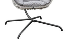 Urbn-Living Tulum Rattan Hanging Egg Chair Swing With Stand Garden Indoor Outdoor & Cushions - Light Grey - thumbnail 9