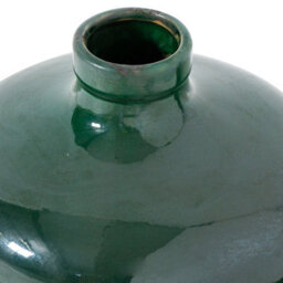 Wyld Haus Bloomwood Emerald Glazed Round Bottle Ceramic Vase Crackle Effect - thumbnail 4