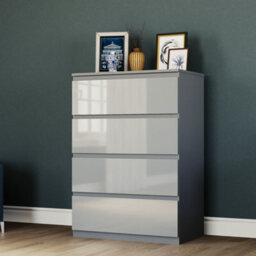 Lassic Vida Designs Glinton 4 Piece Grey Fsc Bedroom Set - (4 Drawer Chest, 2 Door Wardrobe, 2 Drawer Bedside Chest X2) - thumbnail 4