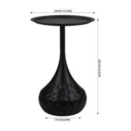 Living And Home Modern Black Metal Side Table, 39Cm Dia. X 60Cm H - thumbnail 5
