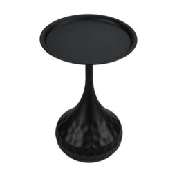 Living And Home Modern Black Metal Side Table, 39Cm Dia. X 60Cm H - thumbnail 4