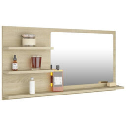 Walplus Bathroom Mirror Sonoma Oak 90X10.5X45 Cm Engineered Wood - thumbnail 3