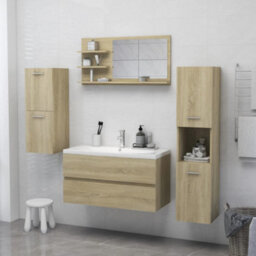 Walplus Bathroom Mirror Sonoma Oak 90X10.5X45 Cm Engineered Wood - thumbnail 4