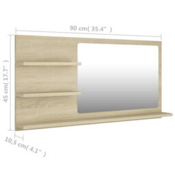 Walplus Bathroom Mirror Sonoma Oak 90X10.5X45 Cm Engineered Wood - thumbnail 7