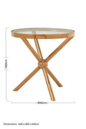 Orsina Durable Round Rose Gold Side Table, Elegant Small Lounge Table For Tea, Stainless Steel Base Bedside Table - thumbnail 5