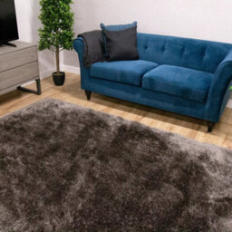 Sparkle Grey Shaggy Handmade Luxurious Plain Rug For Dining Room Bedroom & Living Room-80Cm X 150Cm - thumbnail 2