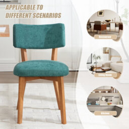 Matteo Mid-Century Modern Dining Chairs - Set Of 2, Green Linen Upholstered Accent Chairs With Solid Wood Frame - thumbnail 6