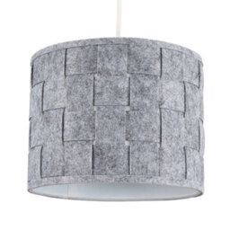 Valuelights Monza Modern Grey Felt Weave Design Cylinder Ceiling Drum Light Shade (D)26Cm - thumbnail 1
